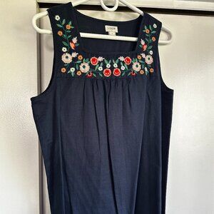 Women's JCrew Factory Linen Embroidered Dress in size S
